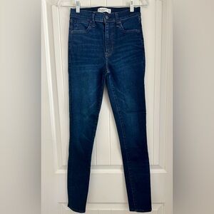 Abercrombie & Fitch Women’s Dark Blue Super Skinny High Rise Jeans 25-L